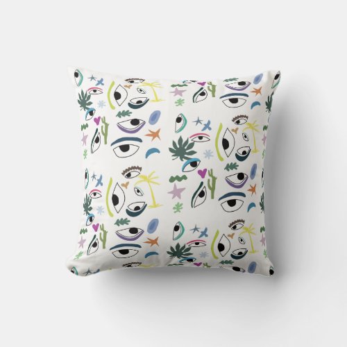 Eyes Abstract Art Pattern  Throw Pillow