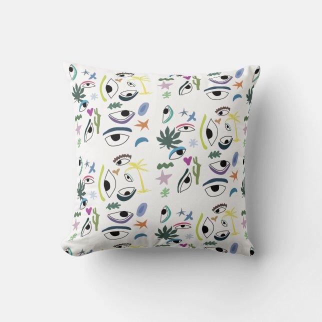 Eyes Abstract Art Pattern  Throw Pillow (Front)