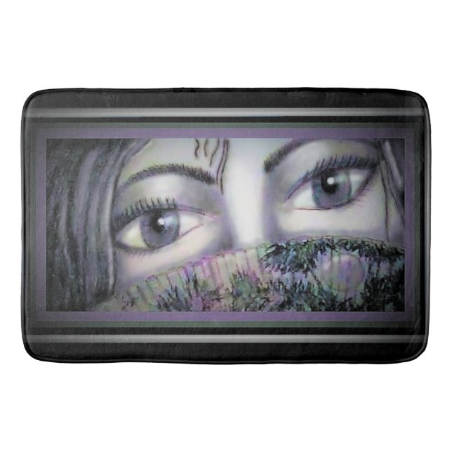 Eyes Behind Oriental Fan  Bath Mat (Front)