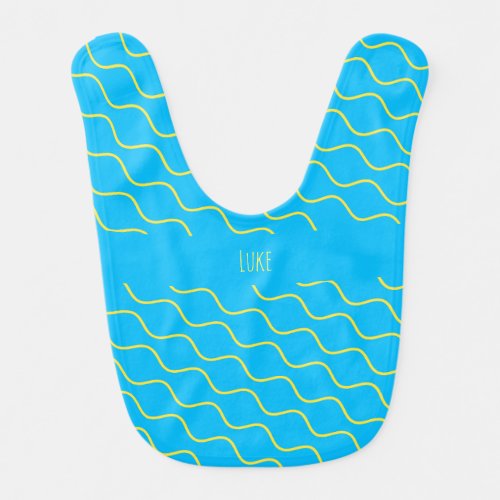 Eyes Blue Yellow Minimal Pattern Baby Bib