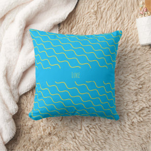 Eyes Blue Yellow Minimal Pattern Throw Pillow
