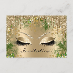 Eyes Bridal Shower Gold Glitter Spark Graduation Invitation