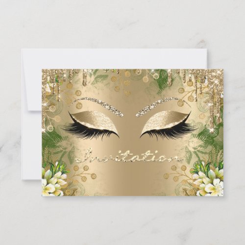 Eyes Bridal Shower Gold Glitter Spark Graduation Invitation