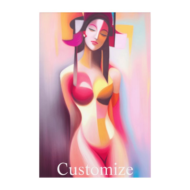 Eyes Closed Female Posing Thunder_Cove Acrylic Print (Front)