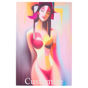 Eyes Closed Female Posing Thunder_Cove Metal Print