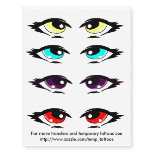 Eyes design transfers and temporary tattoos