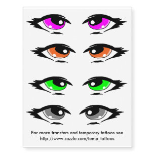 Eyes design transfers and temporary tattoos