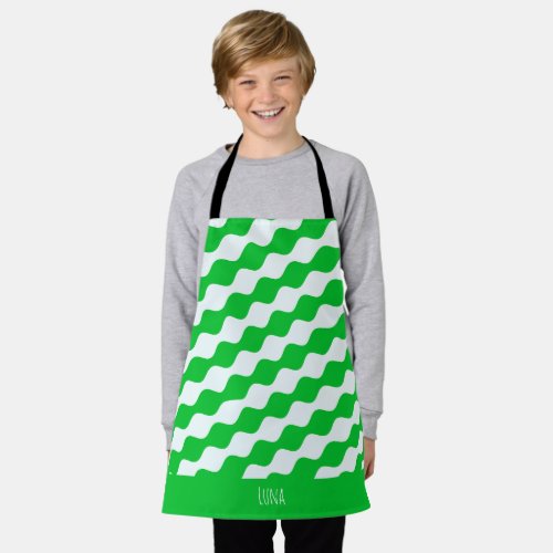 Eyes Green White Minimal Pattern Apron