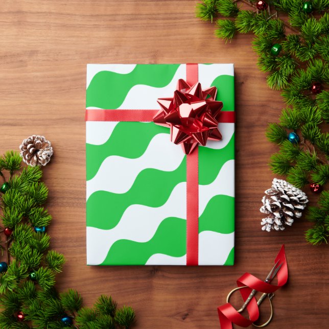 Eyes Green White Minimal Pattern Wrapping Paper (Holiday Gift)
