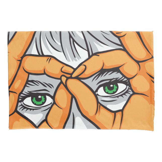 Eyes, Hands, and Expressive Faces: Framing Beauty Pillow Case (Front)