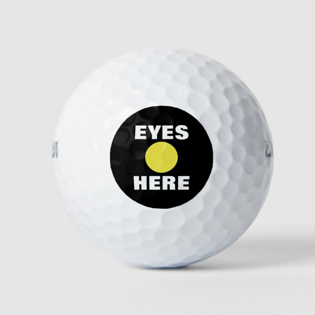 Eyes Here Funny Golf Balls (Front)