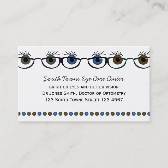 Eyes in Spectacles Appointment Card (Front)