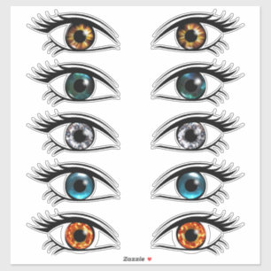Eyes iris and eyelashes sticker