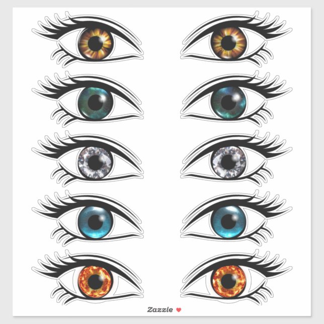 Eyes iris and eyelashes sticker (Sheet)