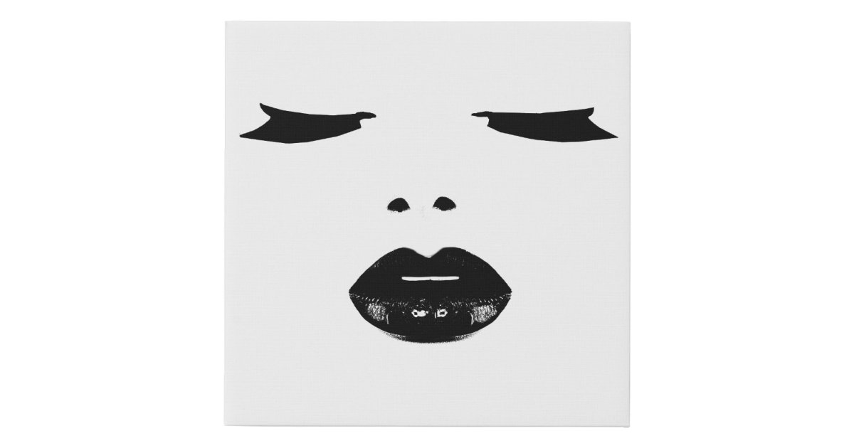 pop art black and white lips