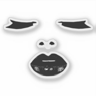 eyes lashes black lipstick lips makeup pop art sticker