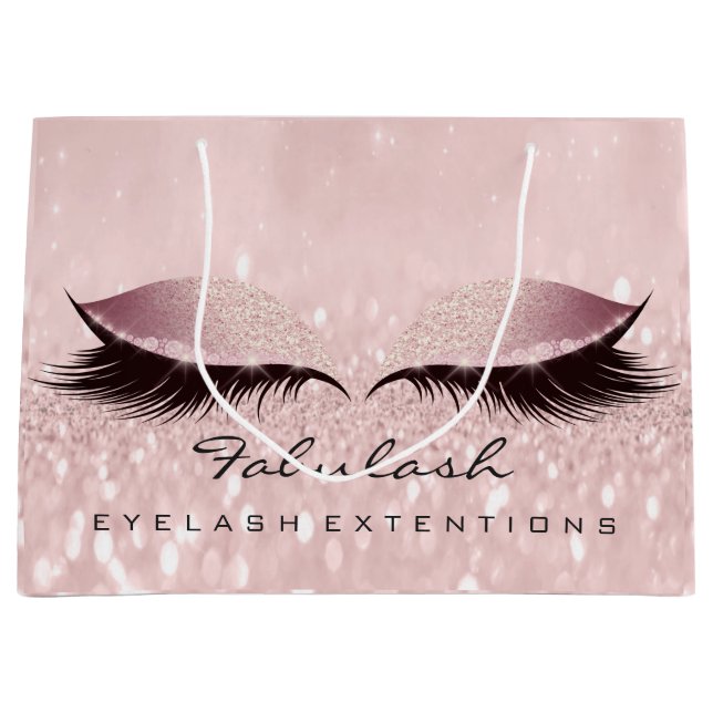 Eyes Lashes Makeup Glitter Wellness SPA Cosmetics Large Gift Bag (Front)