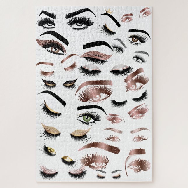 Eyes Lashes Wink Eyes makeup artist Jigsaw Puzzle (Vertical)