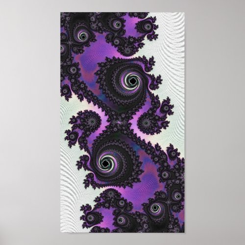 Eyes Like a Chameleon Purple Fractal Abstract Poster