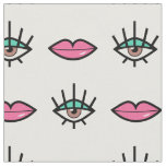 Eyes &amp; Lips Kitschy Pattern Fabric