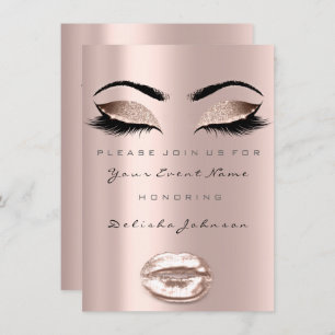 Eyes Lips Sweet 16th Birthday Party Bridal Makeup Invitation