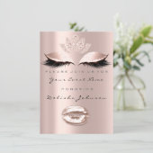 Eyes Lips Sweet 16th Drips Glitter Bridal Makeup Invitation (Standing Front)