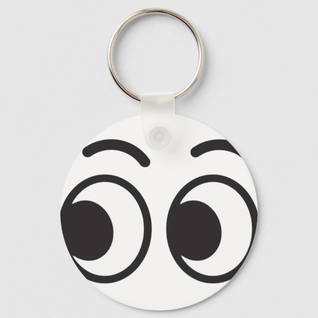 Eyes looking emoji keychain (Front)