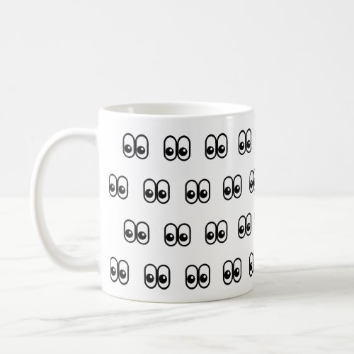 Eyes Looking Sideways Starring Eyes Emoji Pattern Coffee Mug