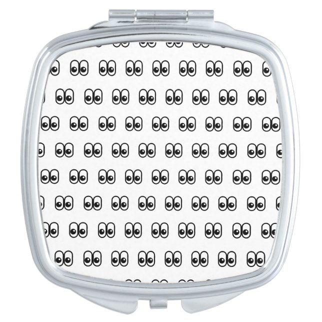 Eyes Looking Sideways Starring Eyes Emoji Pattern Compact Mirror (Front)