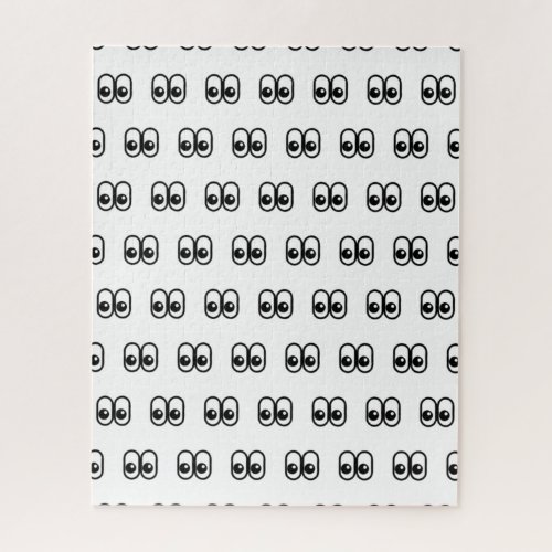 Eyes Looking Sideways Starring Eyes Emoji Pattern Jigsaw Puzzle