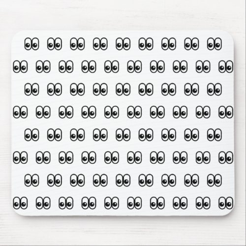 Eyes Looking Sideways Starring Eyes Emoji Pattern Mouse Pad