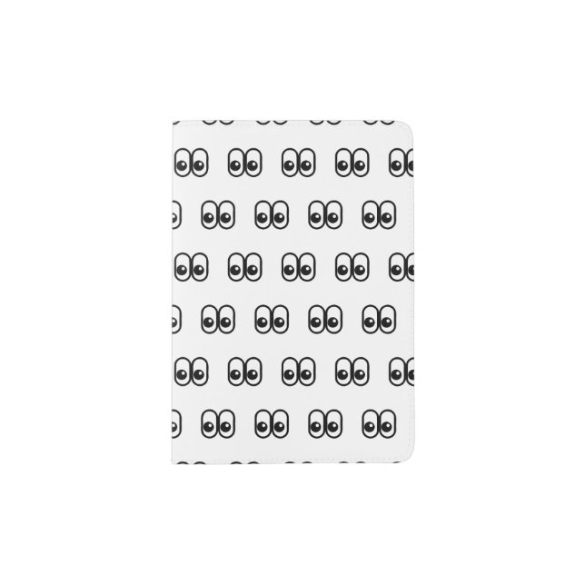 Eyes Looking Sideways Starring Eyes Emoji Pattern Passport Holder (Front)