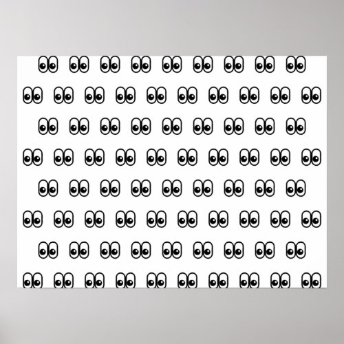 Eyes Looking Sideways Starring Eyes Emoji Pattern Poster