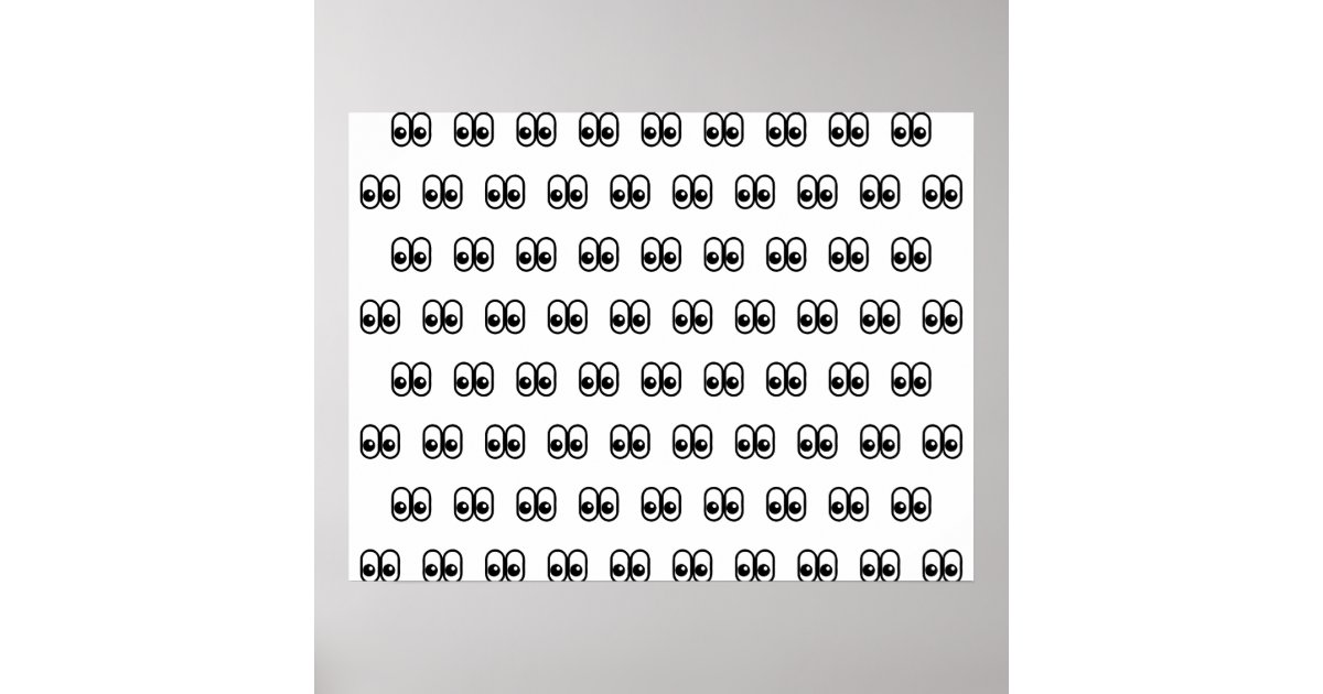 Eyes Looking Sideways Starring Eyes Emoji Pattern Poster Zazzle