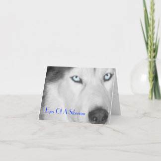 Eyes Of A Siberian II (B/W) Card