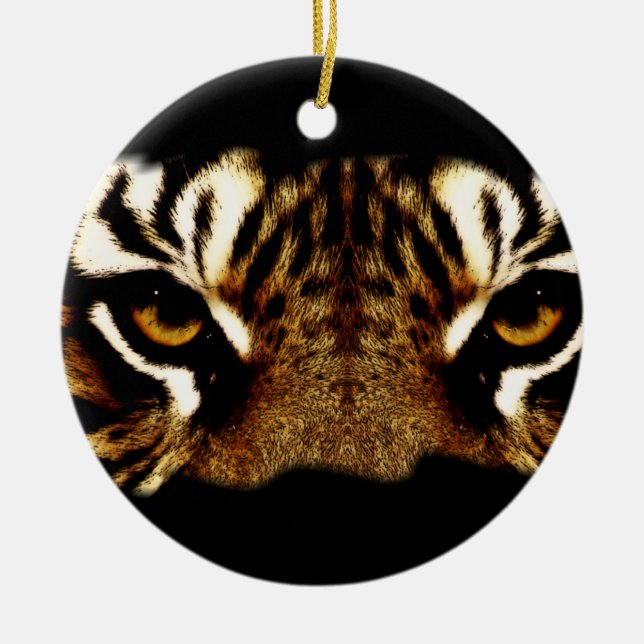 Eyes of a Tiger Ceramic Ornament (Front)