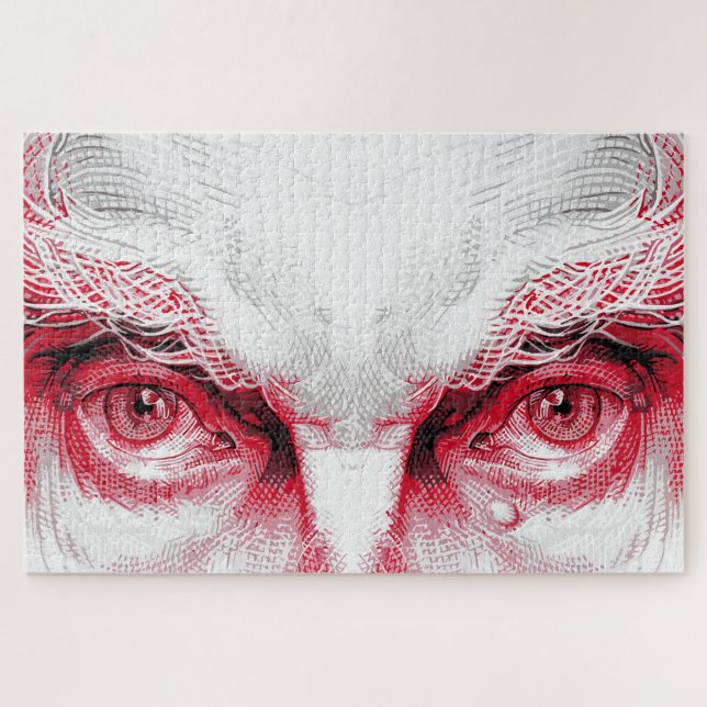 Eyes of Ancient Evil – Red Warning Jigsaw Puzzle (Horizontal)