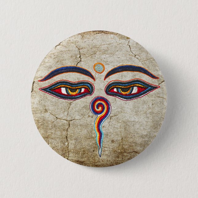 Eyes Of Buddha / Augen der Weisheit Pinback Button (Front)