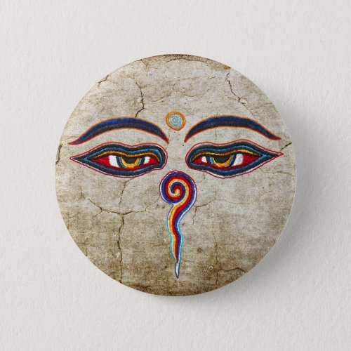 Eyes Of Buddha  Augen der Weisheit Pinback Button