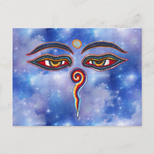 Eyes Of Buddha  Augen der Weisheit Postcard