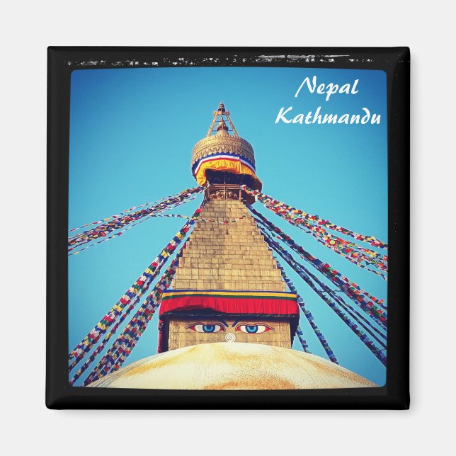 Eyes of Buddha, Stupa, Kathmandu - Nepal Magnet (Front)