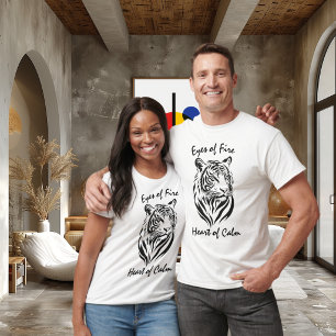 Eyes of Fire, Heart of Calm - Majestic Tiger Line T-Shirt