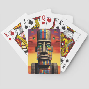 Eyes of the Moais Ken Gage Pop Surrealism Poker Cards