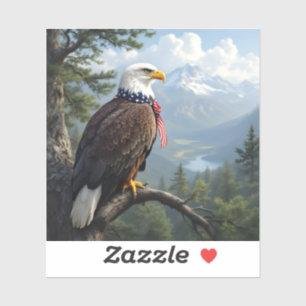 Eyes Of The Sky – Majestic Eagle Portrait Square Sticker