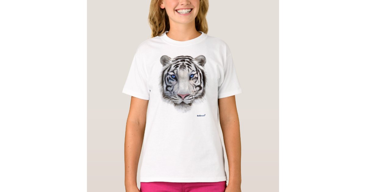 Blue Tiger Face T-Shirt, Zazzle