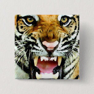 Eyes of Tiger Pinback Button