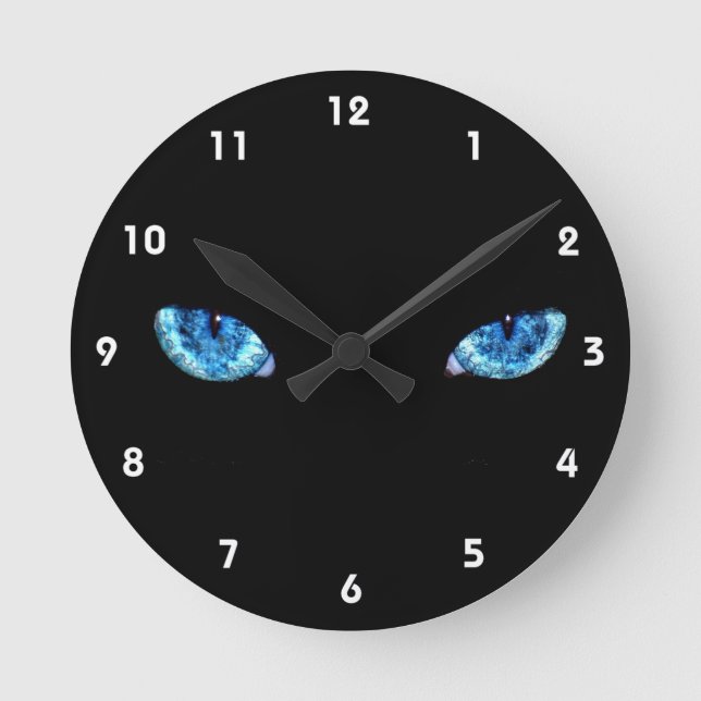 Eyes on black background round clock (Front)