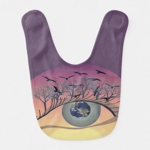 Eyes on the world earth and environment _ climate baby bib