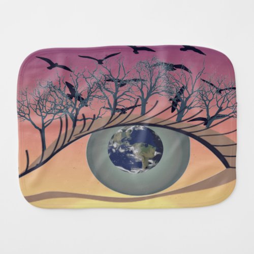 Eyes on the world earth and environment _ climate baby burp cloth