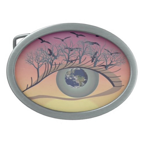 Eyes on the world earth and environment _ climate belt buckle
